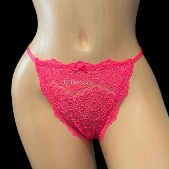 Victorias Secret Dream Angels sheer floral lace string bikini panty Coral Medium - Picture 1 of 7